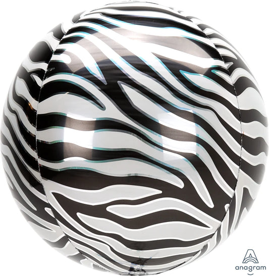 16" Zebra Animal Print Orb 16"