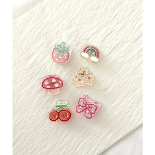 Small 0.75" Hair Clip, Hair Claw (DOLLI): CLEAR FLOWER