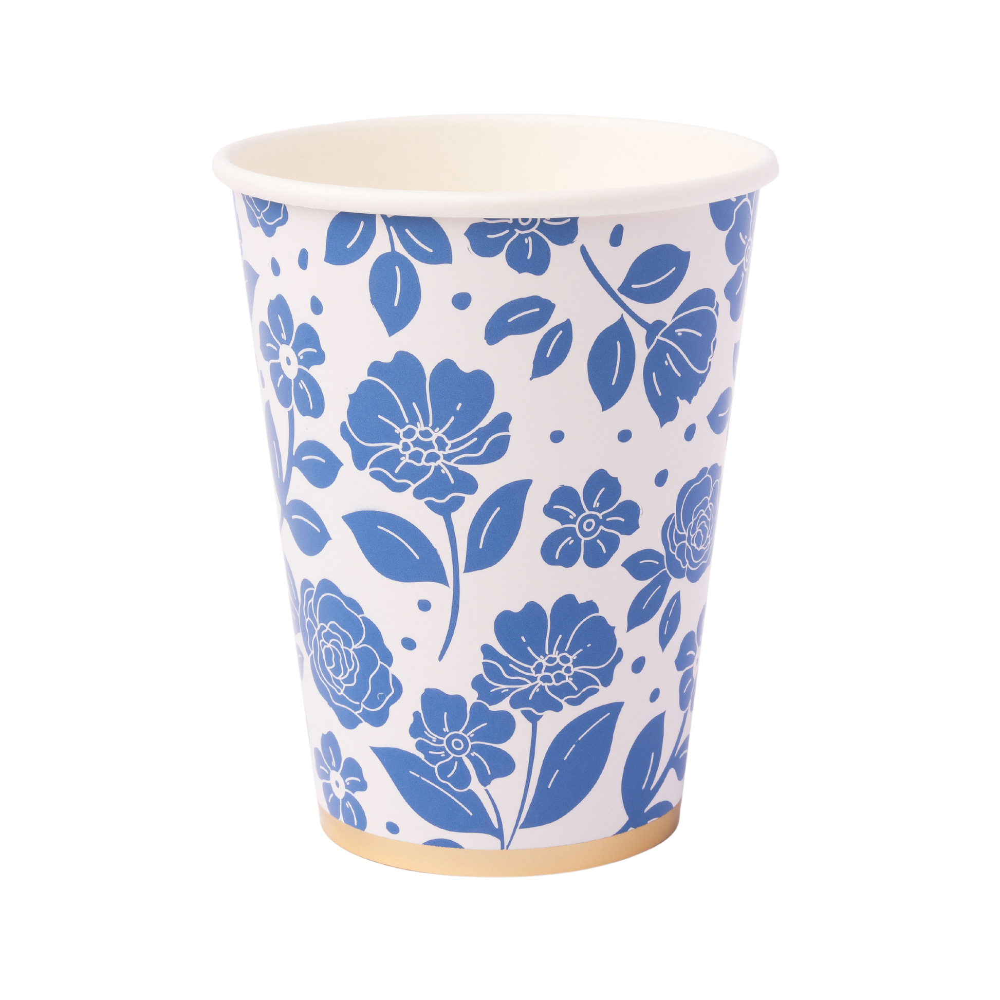 Elegant Blue Floral Cup