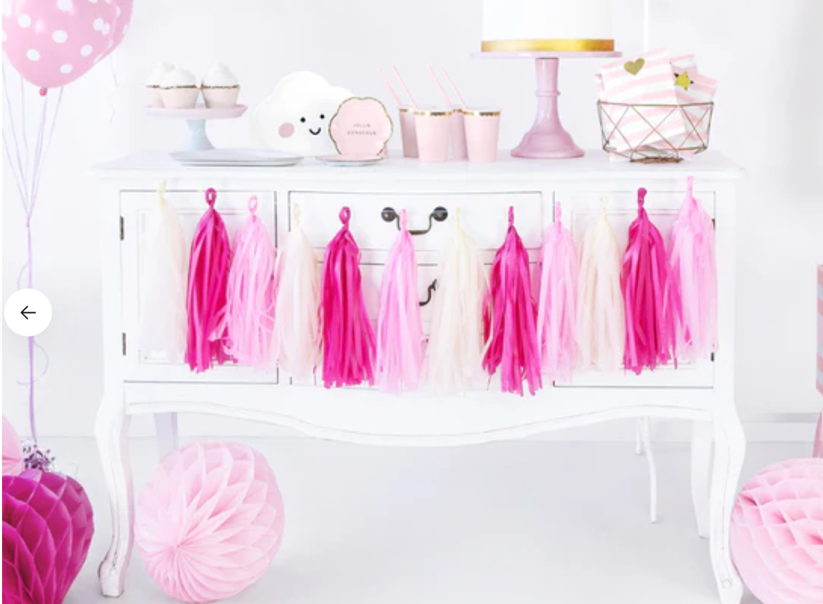 Pink and Cream Tassel Garland