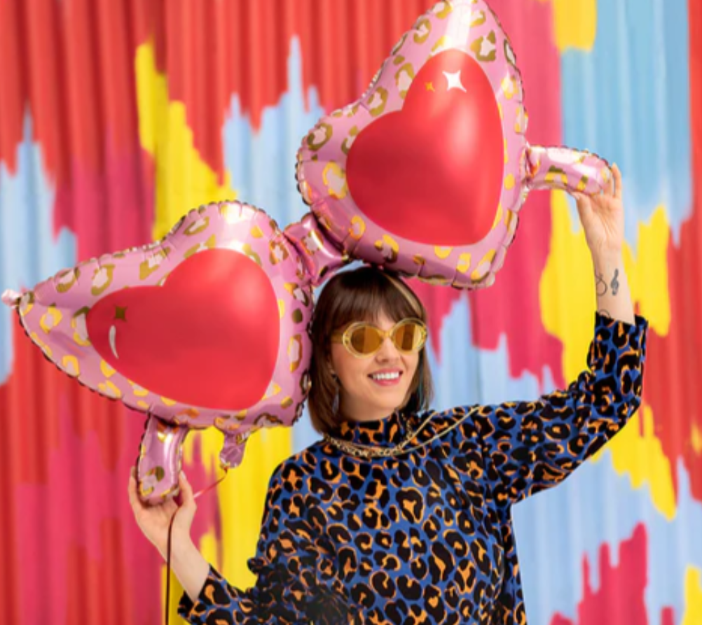 Heart Glasses Foil Balloon 45 in.