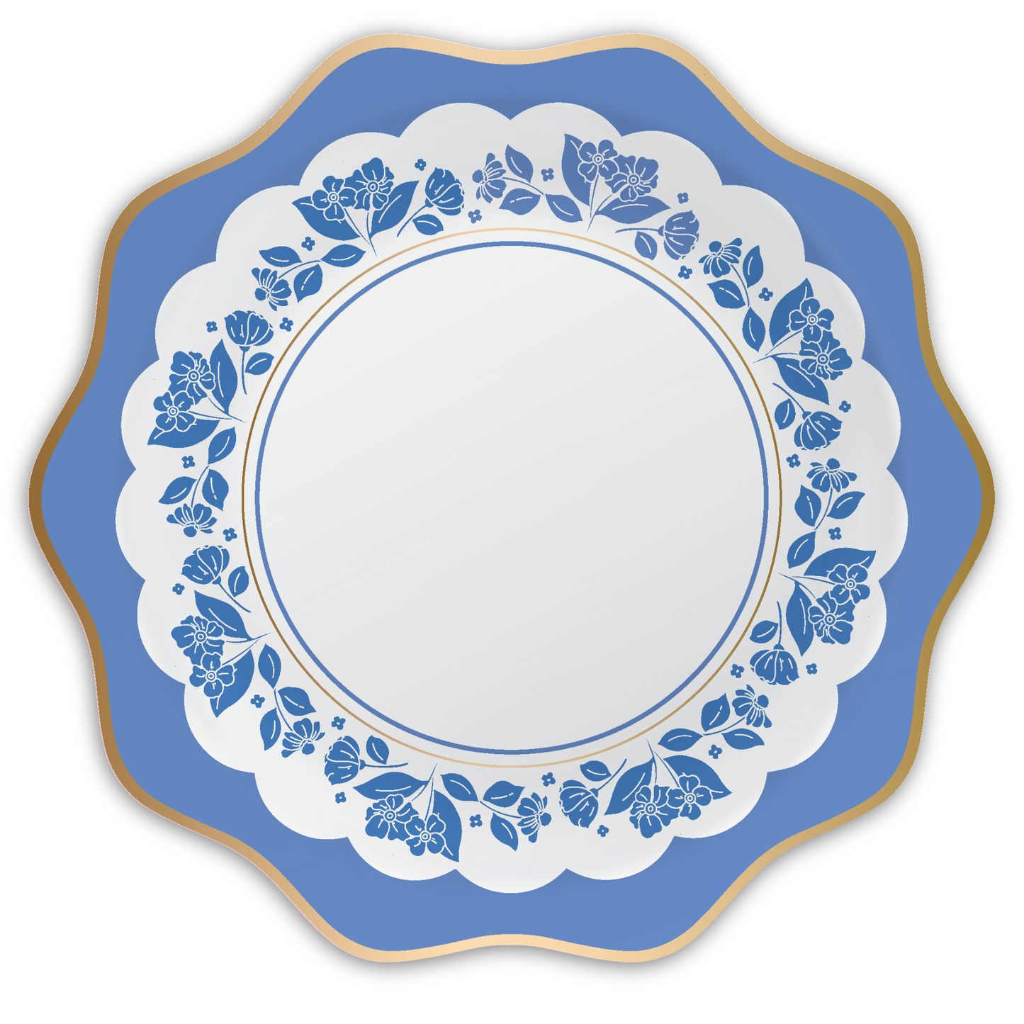 Belle Blue Elegant Floral Dinner Plates