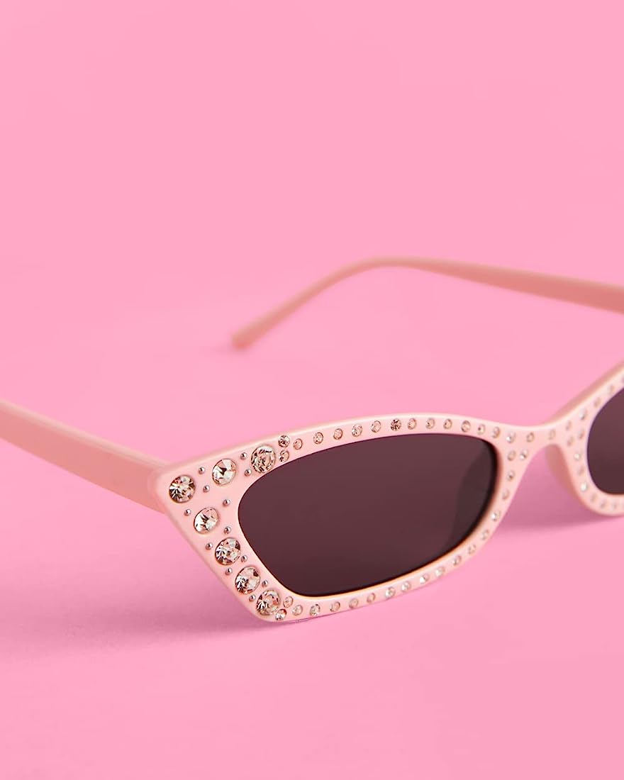 Pink Rhinestone Sunglasses, Bday Party Gift, Bach Accessory - PaperGeenius