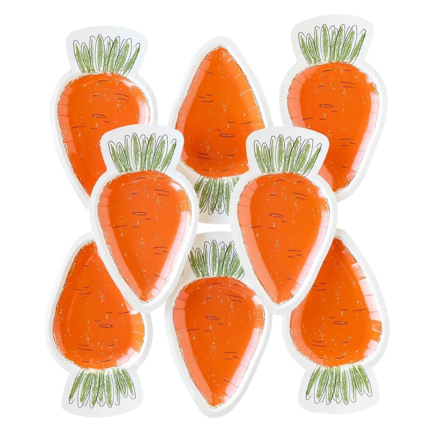 Sketchy Carrot Shaped Plate - PaperGeenius
