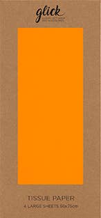 TISSUE PLAIN NEON ORANGE (4 SHEETS) - PaperGeenius