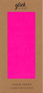 TISSUE PLAIN NEON PINK (4 SHEETS) - PaperGeenius