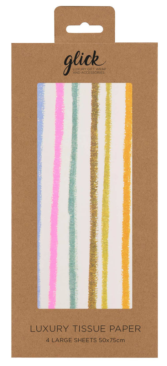 TISSUE STEPHANIE DYMENT MULTI STRIPE (4 SHEETS) - PaperGeenius